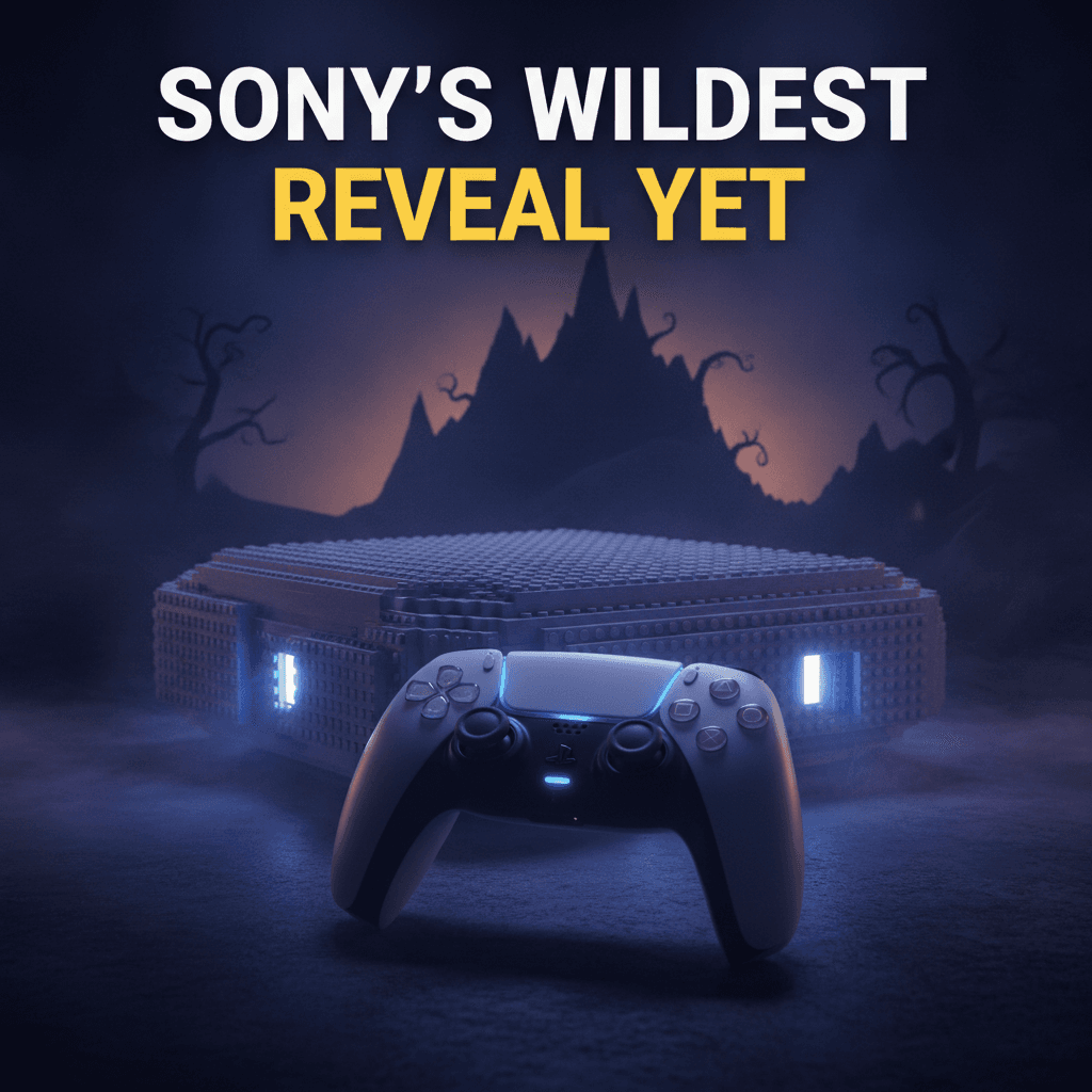 PS5 controller in front of a glowing State of Play stage screen showing Until Dawn 2 teaser art