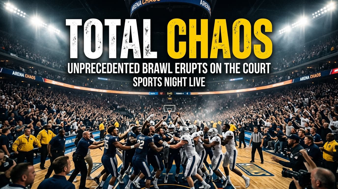 Dramatic sports moments featuring basketball, baseball, and football highlights under stadium floodlights